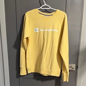Champion Yellow Logo Crewneck Sweatshirt
